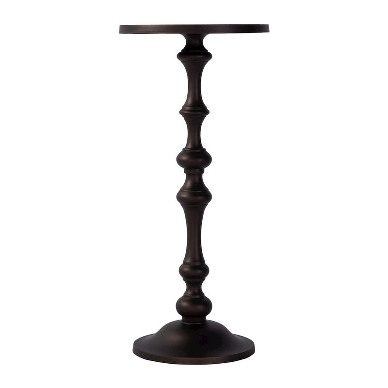 Butler Specialty Passeo 10 in. W Round All Metal Pedestal Base End Table, Bronze