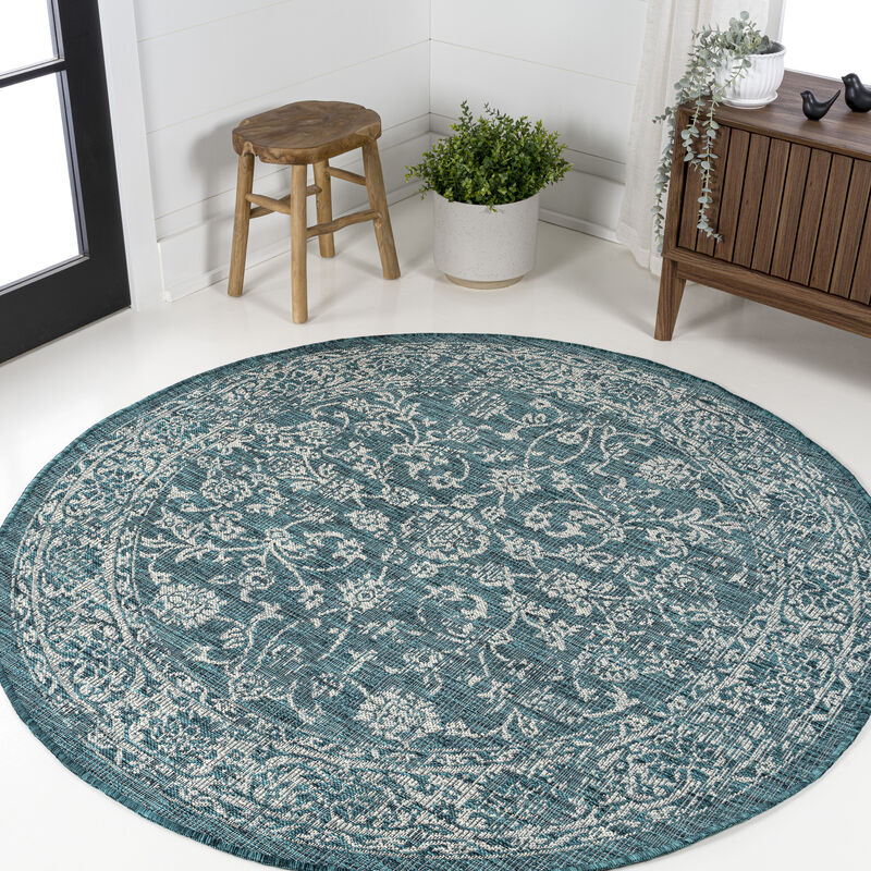 Tela Bohemian Textured Weave Floral Area Rug