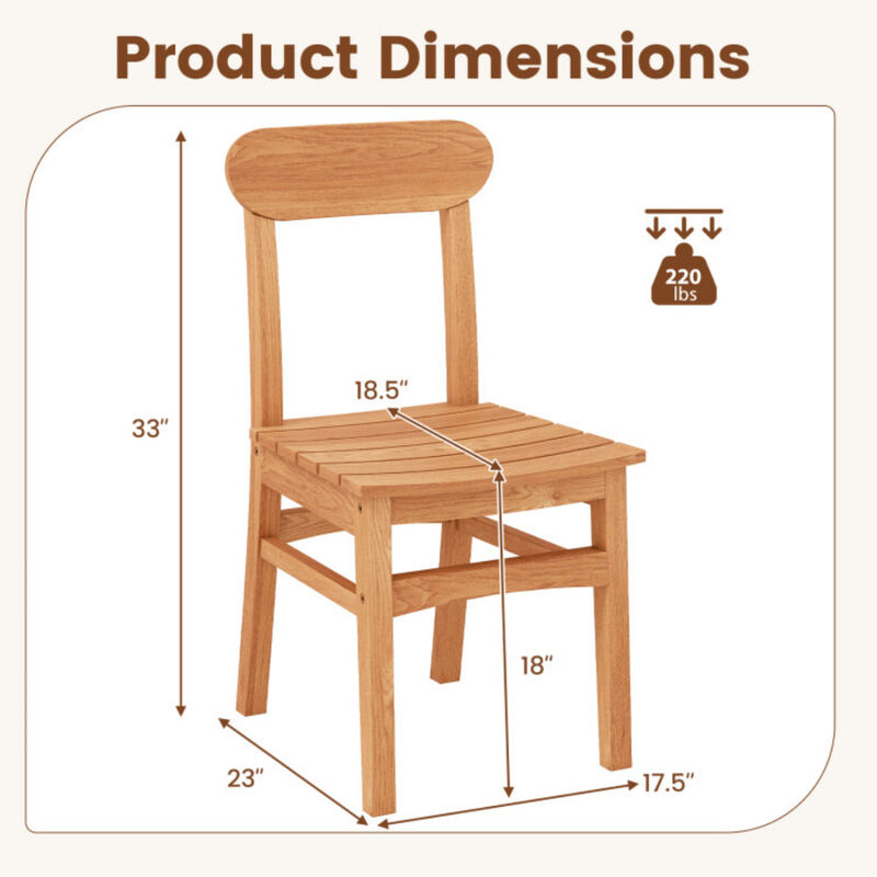 Outdoor Patio Teak Wood Chair Single Piece image number 2