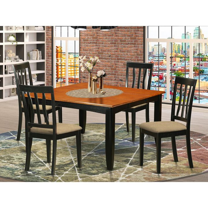 5 PC Kitchen Table set-Dining Table and 4 Wood Dining Chairs