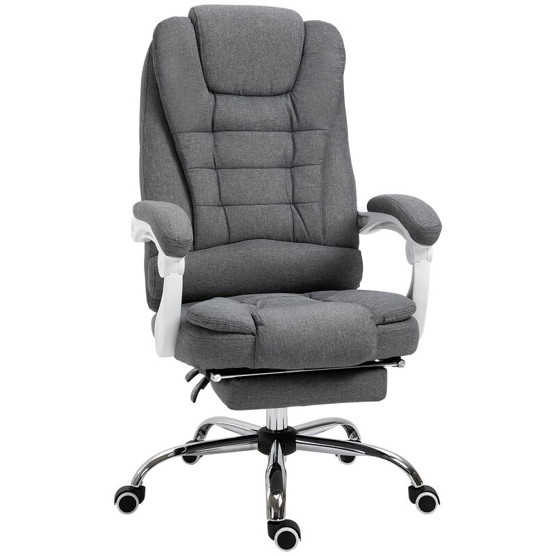 Dark Gray Work Comfort: Office Chair with Retractable Footrest
