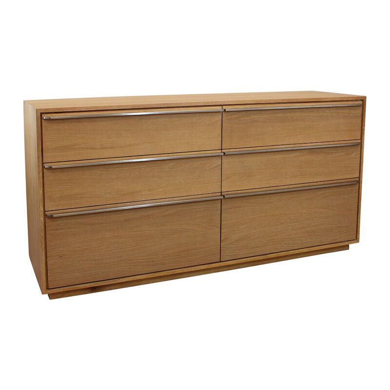 Sarasota 6 Drawer Large Dresser in Natural Oak