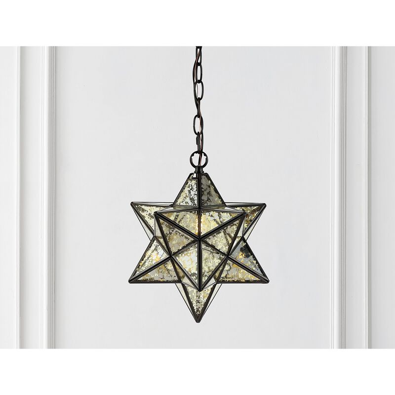 Stella Moravian Star Metal/Clear Glass LED Pendant