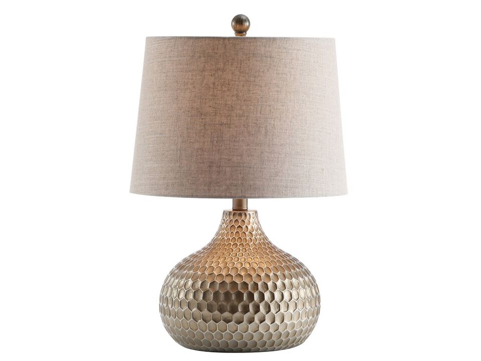 Bates 22" Honeycomb LED Table Lamp, Antique Brown