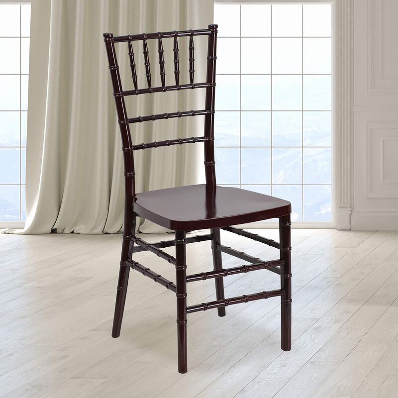Flash Furniture HERCULES PREMIUM Series Mahogany Resin Stacking Chiavari Chair image number 1