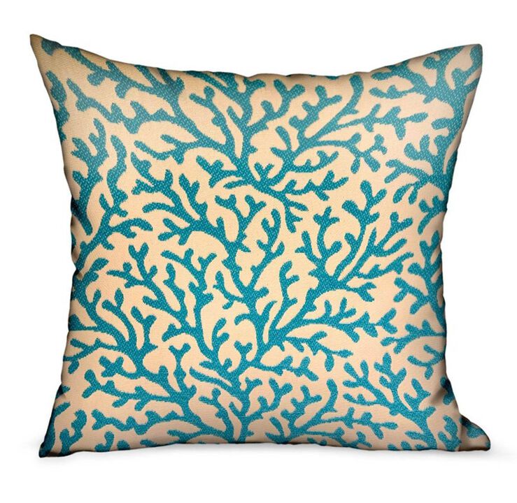 Plutus Brands Marlin Vines Blue, Cream Floral Luxury Throw Pillow