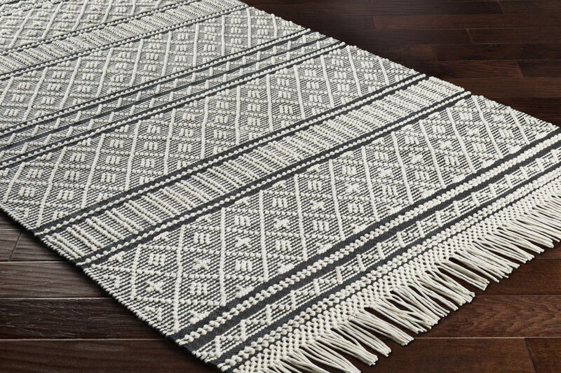 Farmhouse Tassels FTS-2300 2'6' x 8' Black Rug image number 6