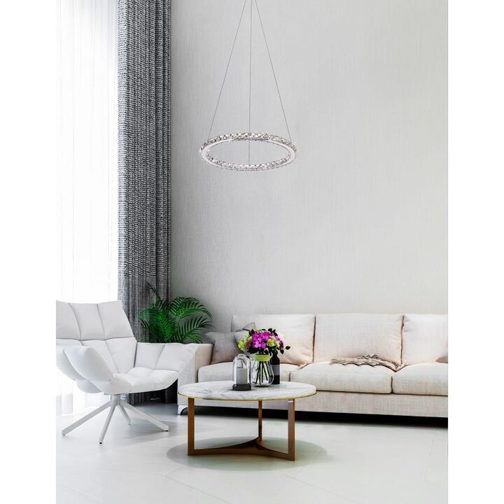 Ring LED Chandelier With Chrome Finish