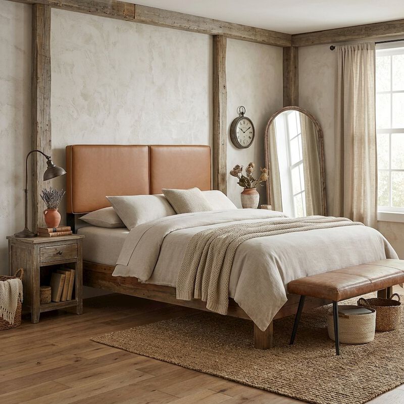 Vegan Leather Full Headboard with Smooth Finish and Durable Construction image number 2