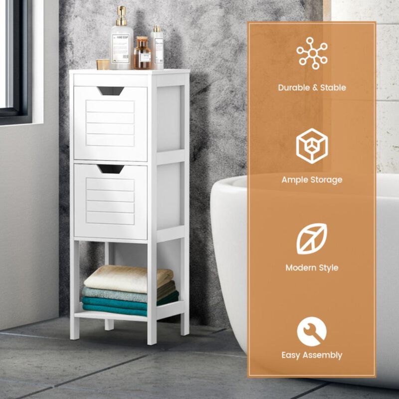 Hivvago Multifunction Bathroom Wooden Floor Cabinet Organizer with Storage Rack