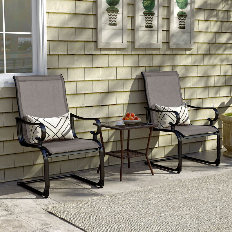 Set of 2 Patio Chairs with Quick-drying and Breathable Fabric for Backyard