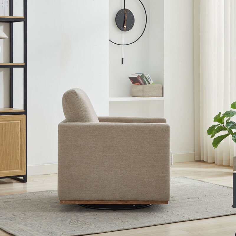 GOODSILO Square Swivel Accent Chair with 360-Degree Rotation and Plush Upholstery for Modern Living Spaces image number 5