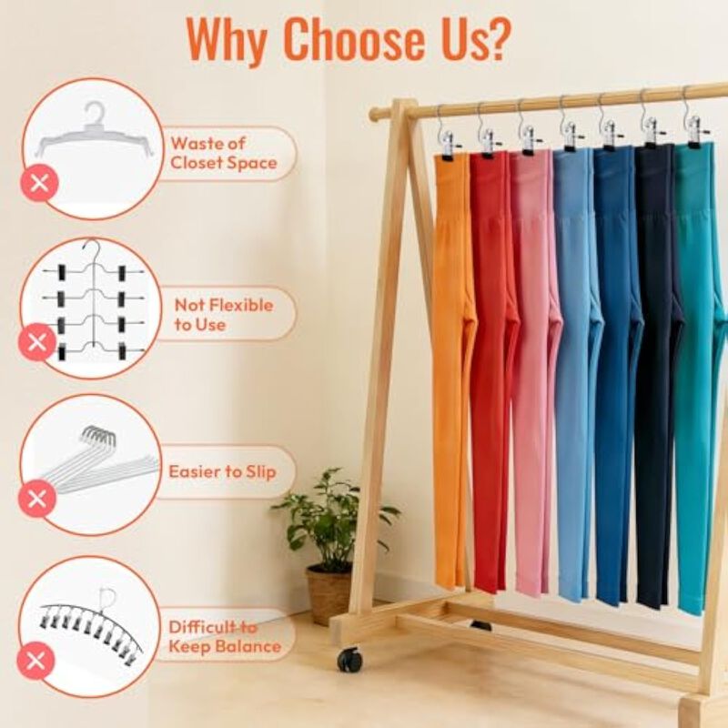 2-Pack Pants Hangers | Stainless Steel Anti-Slip Hangers for Closet Organizer image number 2