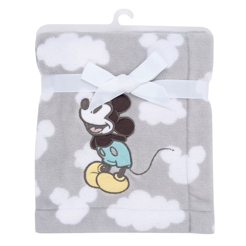 Lambs & Ivy Disney Baby Moonlight Mickey Mouse Gray Soft Fleece Baby Blanket