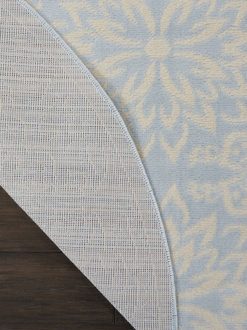 Jubilant JUB06 Ivory/Light Blue 5'3" x Round Rug