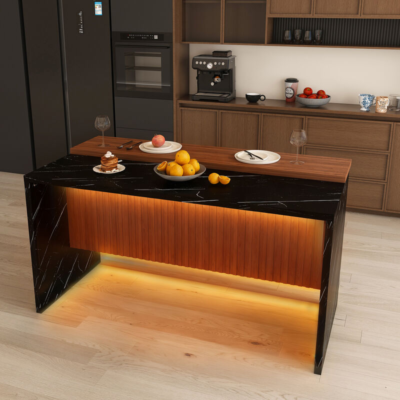 Sikwar Modern Marble-Look Surface Kitchen Island image number 8