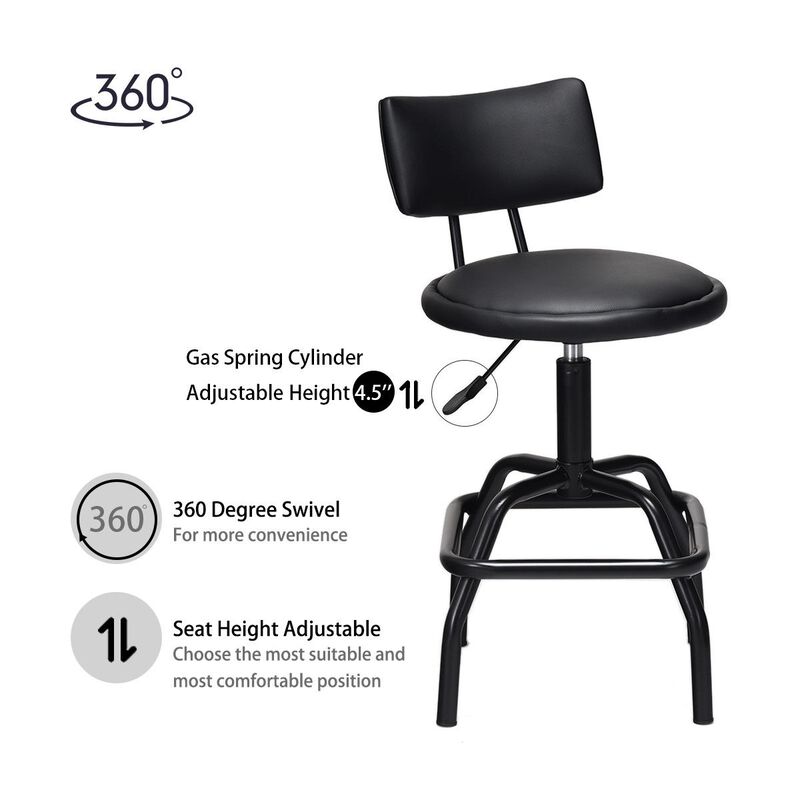Adjustable Swivel Vintage PU Leather Bar Stool