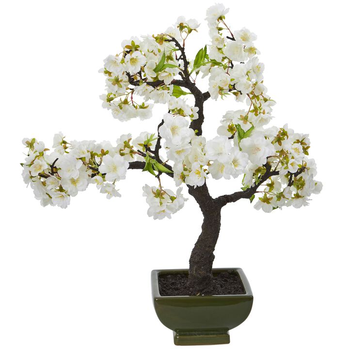 HomPlanti 20 Inches Cherry Blossom Bonsai Artificial Tree