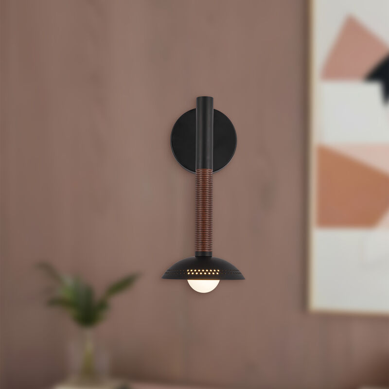 Arden 14-in Damp-Rated Dimmable LED Wall/Vanity Light with Shade image number 1