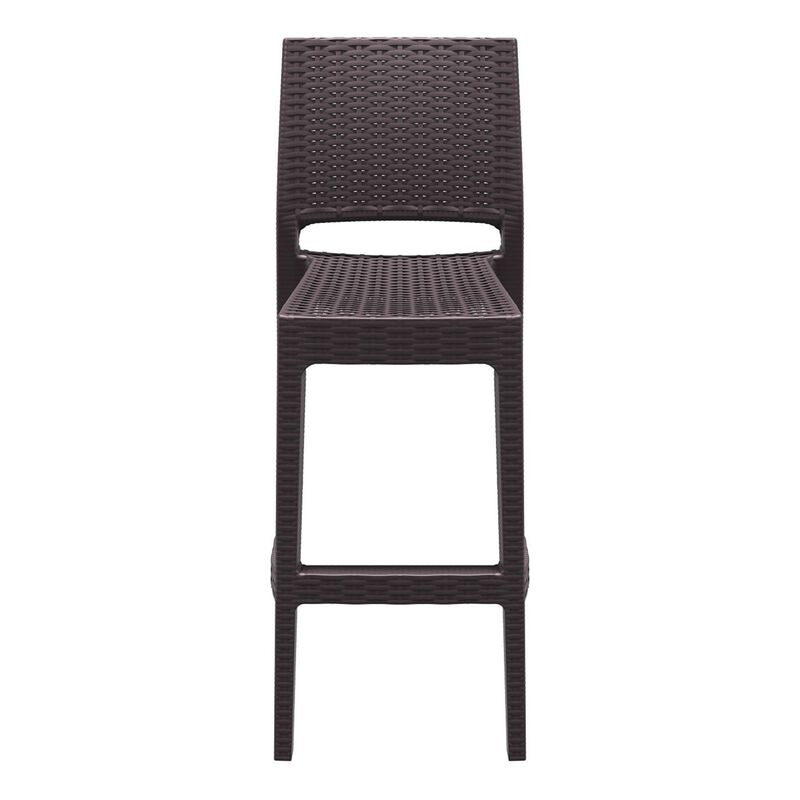 42.5" Coffee Brown Wickerlook Patio Bar Stool