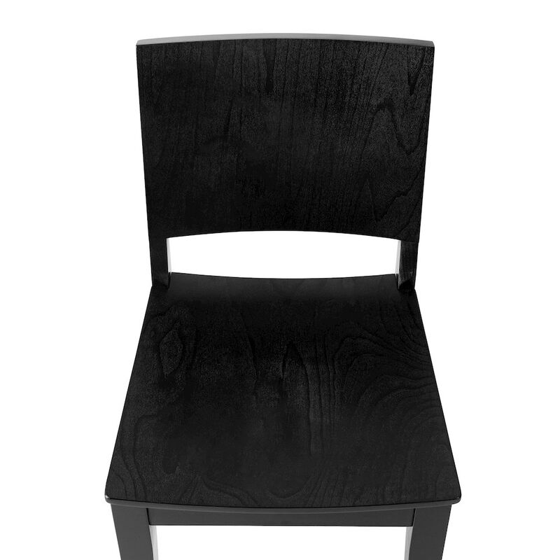 Flash Furniture Naples Solid Wood Dining Chair with Curved Backrest and Black Finish image number 6
