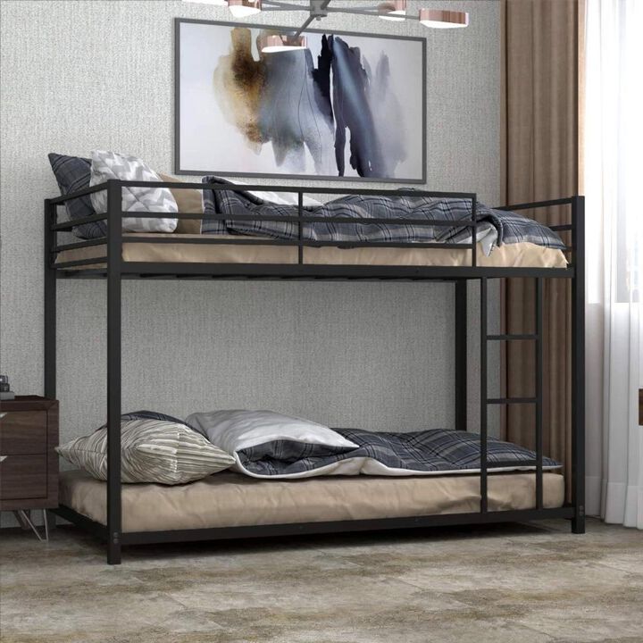 Twin over Twin Low Profile Modern Bunk Bed Frame