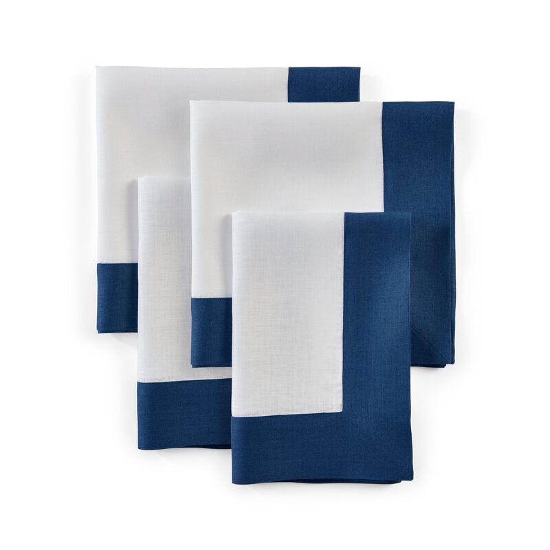 Solino Home Contempo 100% Linen Dinner Napkins &ndash; Set of 4, 20 x 20 in, Machine Washable, Holiday and Everyday Dining