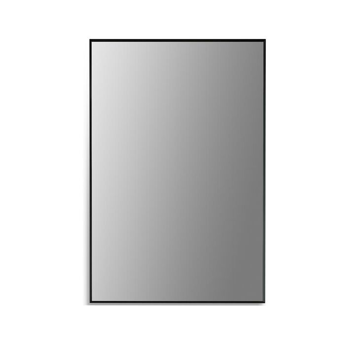 Altair Sassi 24 Rectangle Bathroom/Vanity Matt Black Aluminum Framed Wall Mirror
