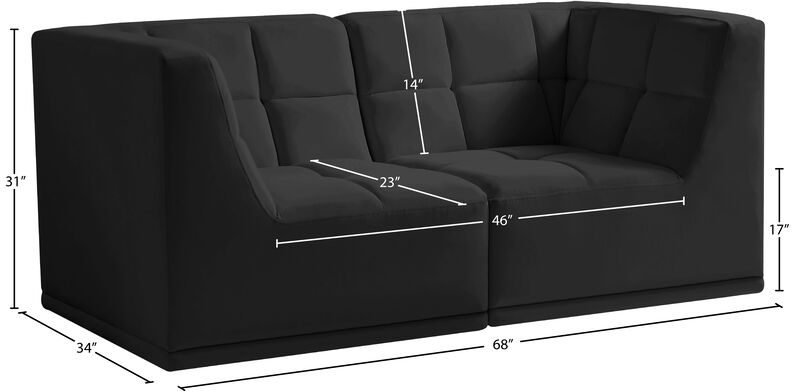 Meridian Furniture Relax Black Velvet Modular Sofa image number 9