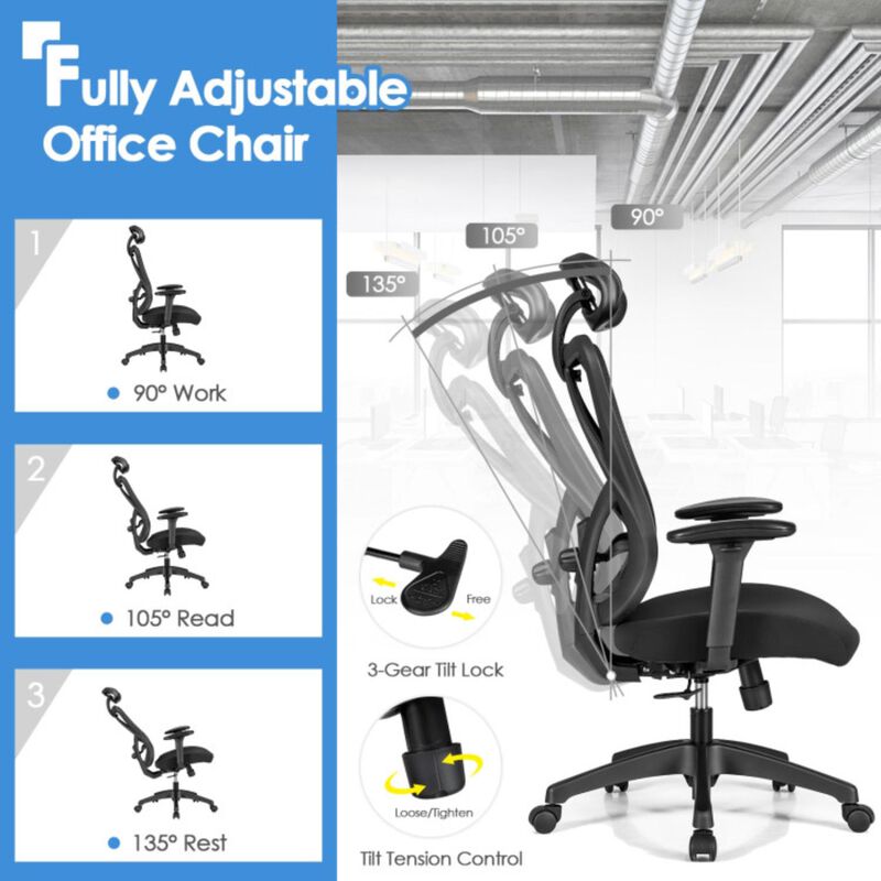 Hivvago High Back Mesh Executive Chair with Adjustable Lumbar Support