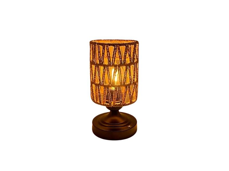 Rechargeable Cordless Dimmable Farmhouse Rattan Desk Lamp For Living Room image number 0