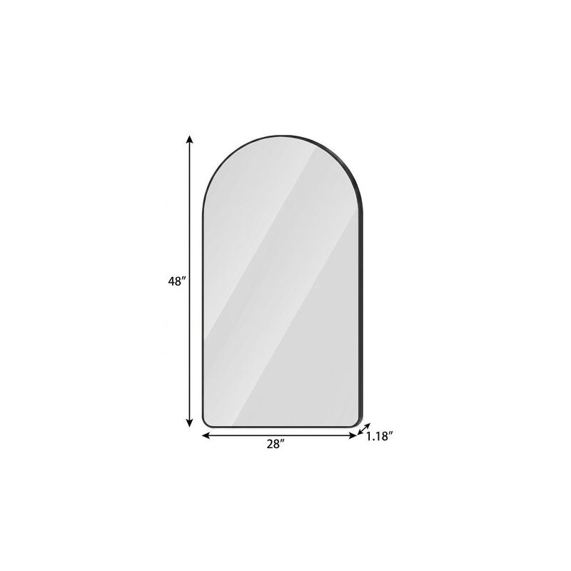 HomeRoots 48" Black Aluminum Arch Lighted Framed Anti Fog Bathroom Vanity Mirror image number 3