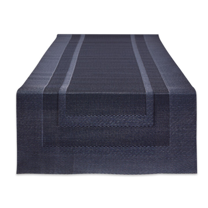 72" Stonewash Blue Solid Double Framed Table Runner