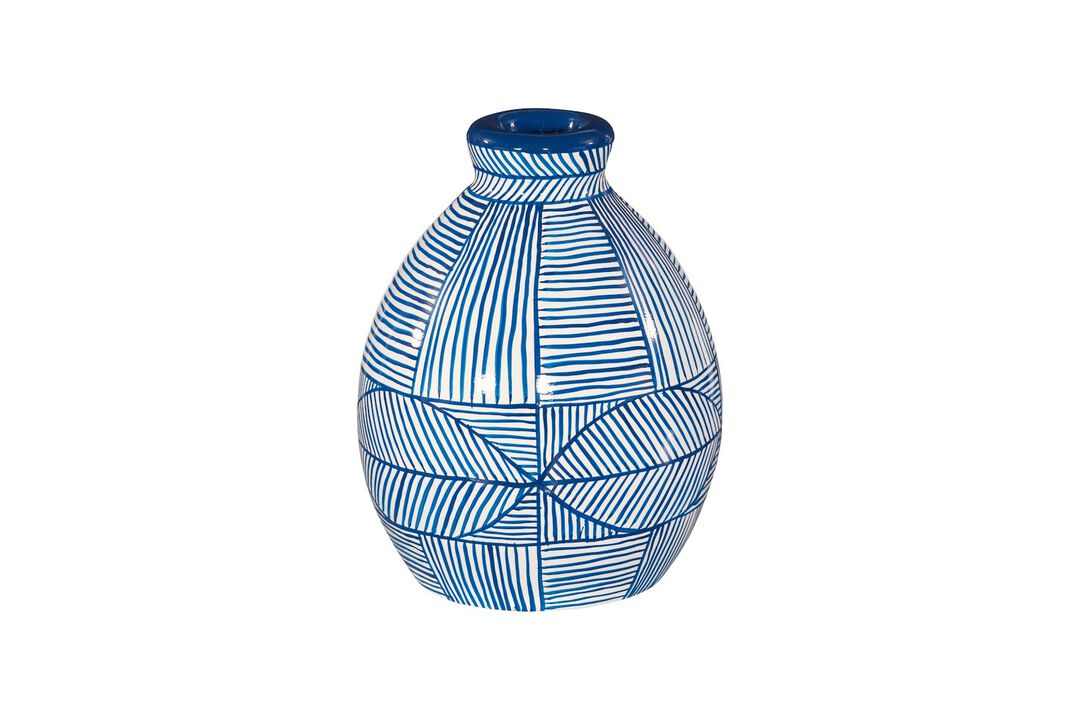 Indigo Mosaic Short Vase