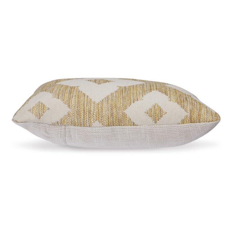 Neyr 18 Inch Throw Pillow Set of 4, Indoor Outdoor, Yellow White Floral - Benzara