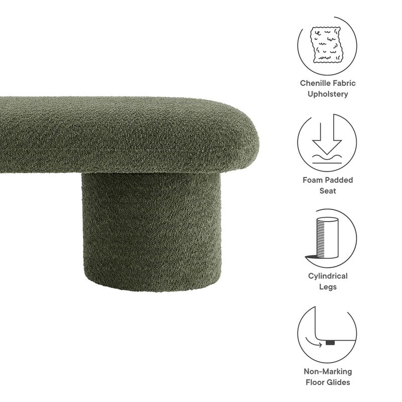 Modway Orla Chenille Upholstered Bench in Cream image number 3