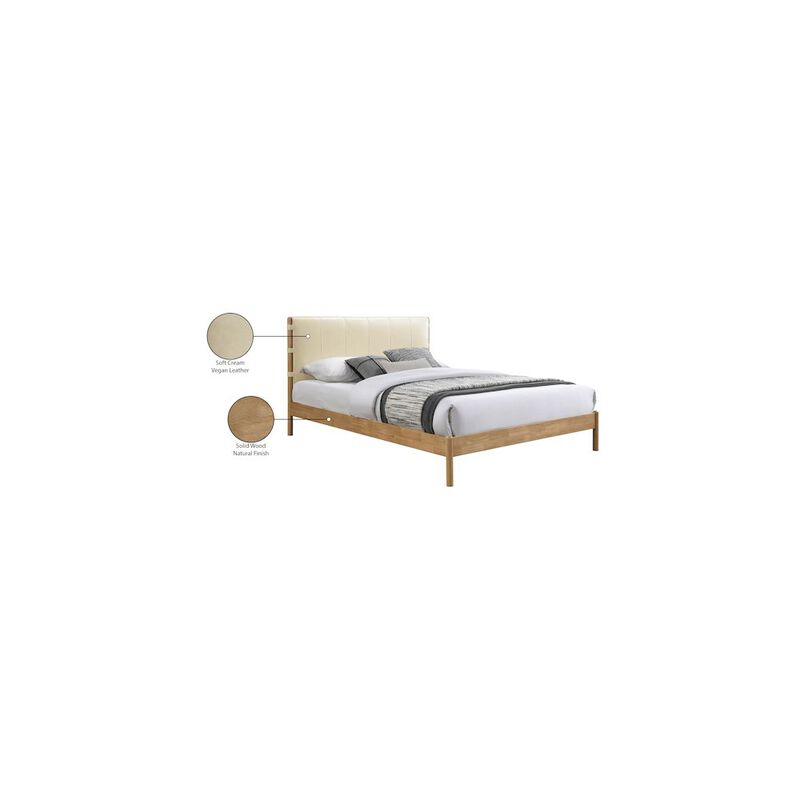 Meridian Furniture Asher Cream Vegan Leather King Bed
