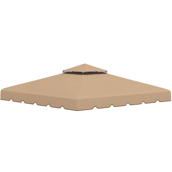 Outsunny 9.8' x 9.8' Gazebo Replacement Canopy, Gazebo Top Cover for 84C-051, 84C-269 with Double Vented Roof for Garden Patio Outdoor (TOP ONLY), Khaki