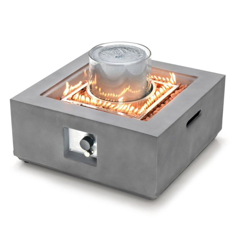 Hivvago 50000 BTU Patio Square Propane Fire Pit with PVC Cover