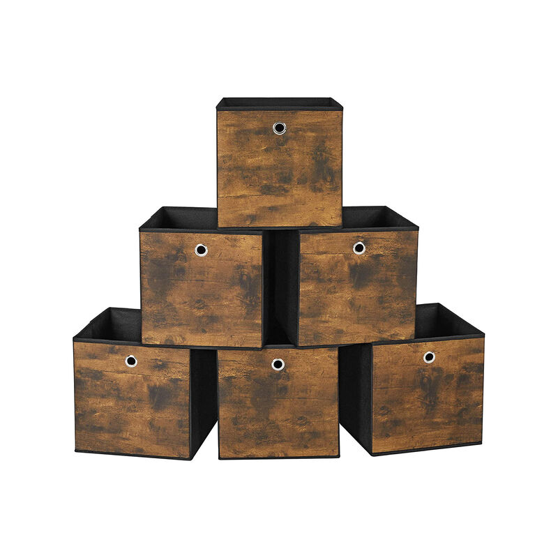 Foldable Storage Organizer Boxes &ndash; Set of 6 Storage Cubes for Clothes