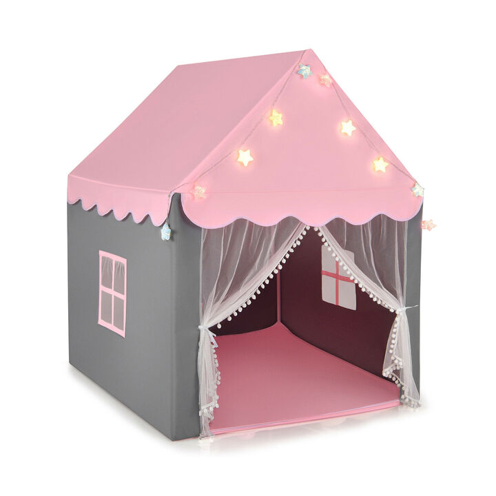 Kids Playhouse Tent with Star Lights and Cozy Mat &ndash; Perfect for Indoor Fun