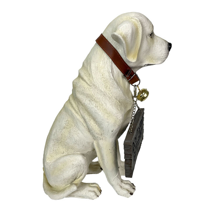 Labrador Retriever Garden Welcome Statue Reversible Sign Don't Stop Retrievin