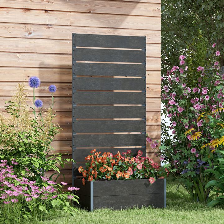 Hivvago 28"x15"x59" Raised Garden Bed with Trellis for Climbing Plants