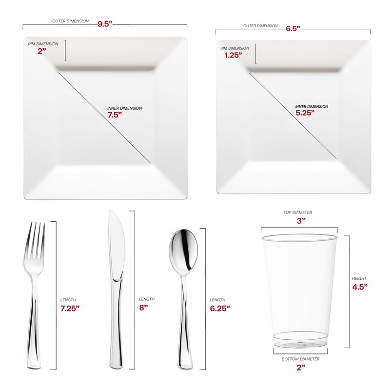 Square Plastic Wedding Value Set (30 Sets) image number 2