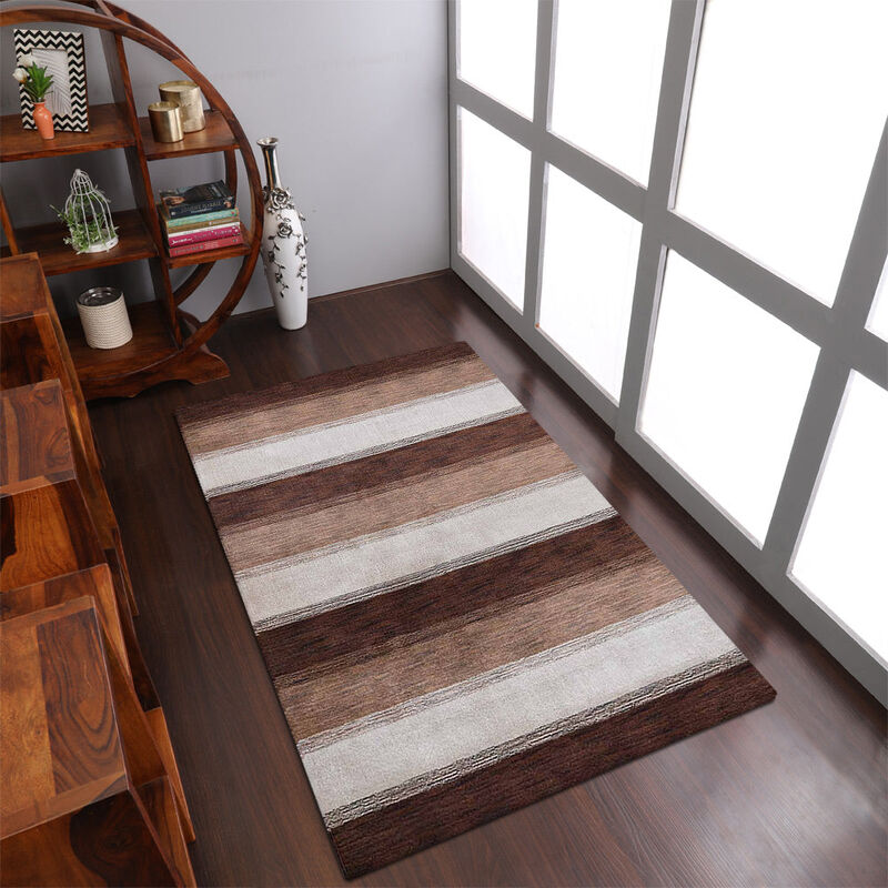 RUGSOTIC CARPETS HAND KNOTTED LOOM WOOL ECO-FRIENDLY AREA RUGS  - Rectangle, Contemporary Modern Design, High Pile Handmade Anti Skid Rugs for Living Room (L00204) image number 1