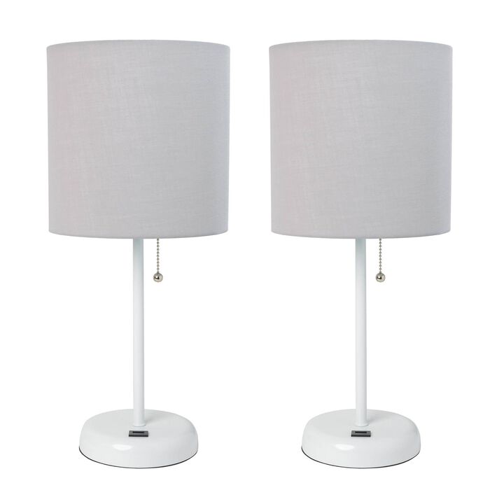 LimeLights Home Decorative Stick Lamp with USB Charging Port - 2 Pack Set