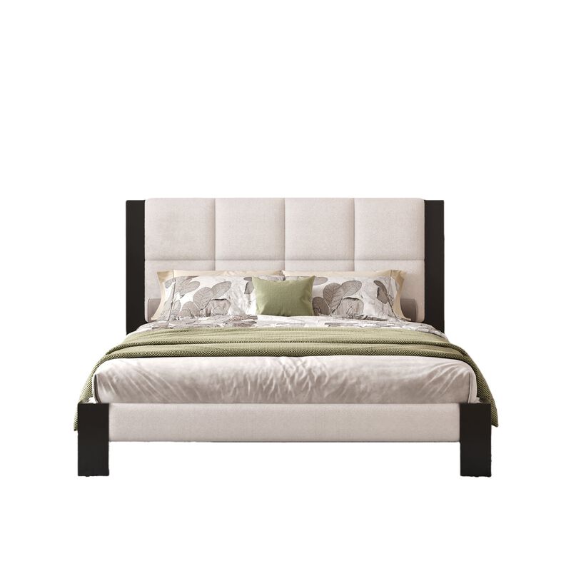 Christopher Knight Home Caius Contemporary Square-Stitched Boucle Upholstered Bed