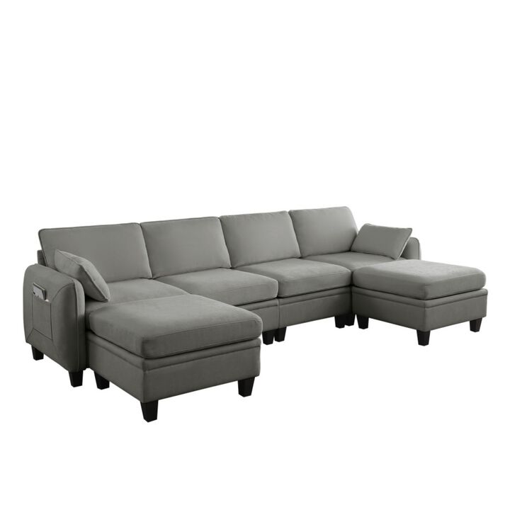 Degvex Chenille Modular U‑Shaped Sectional Sofa