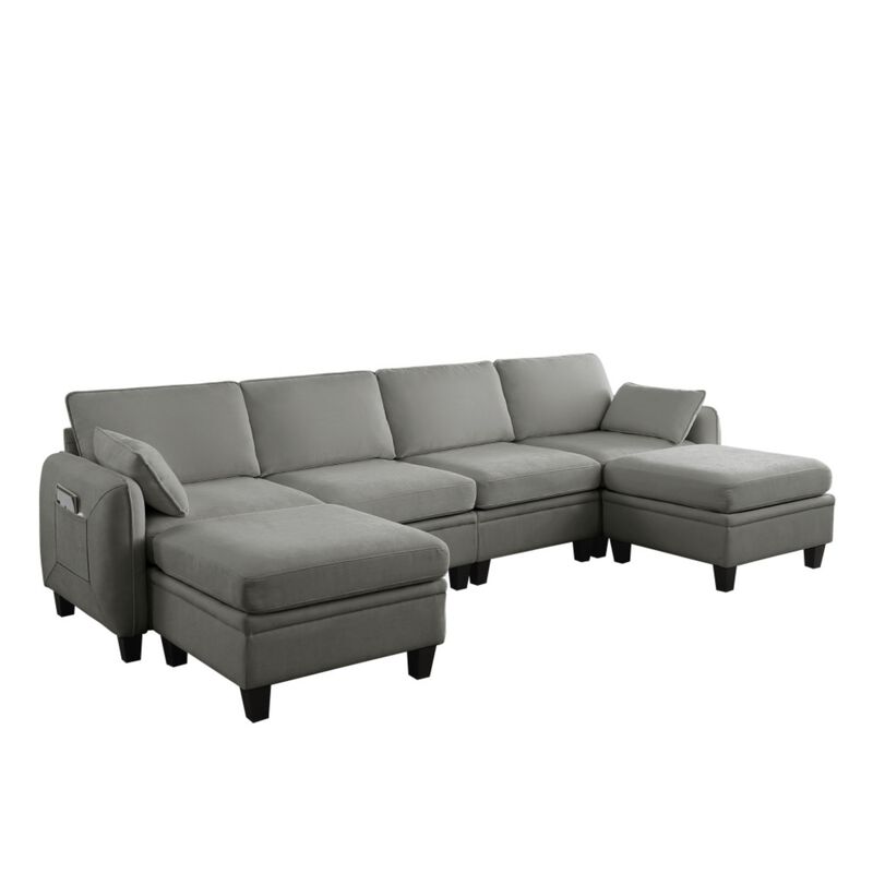 Degvex Chenille Modular U‑Shaped Sectional Sofa image number 0