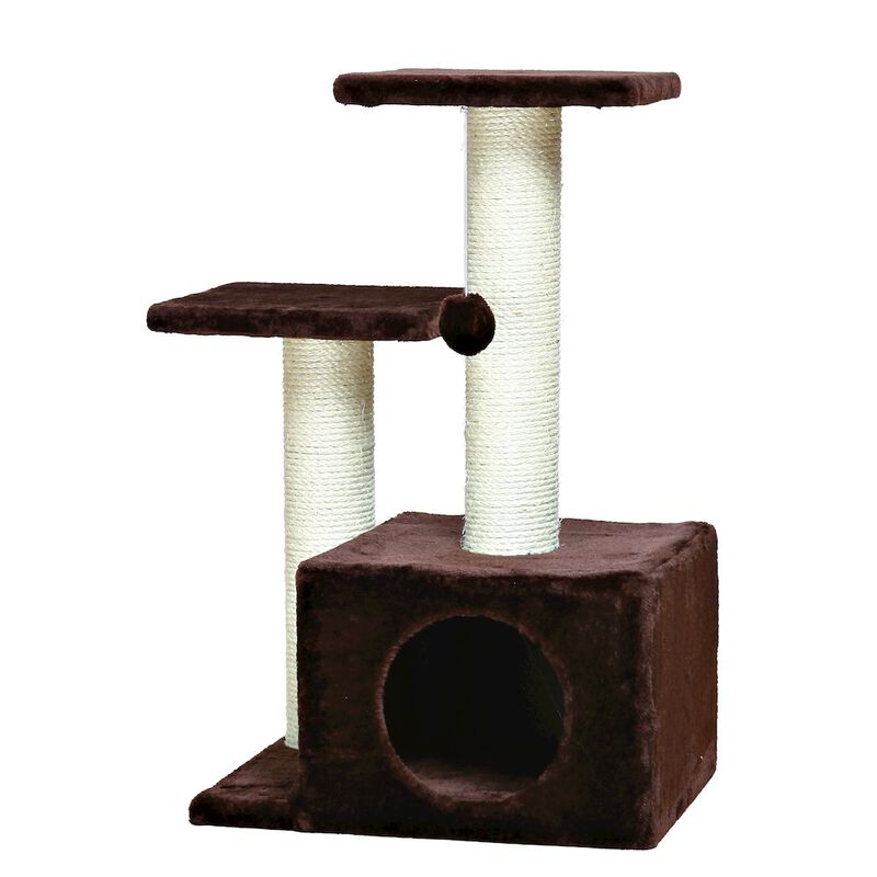 TRIXIE Valencia Plush & Sisal 3-Level 28" Cat Tree with Scratching Posts & Condo image number 0